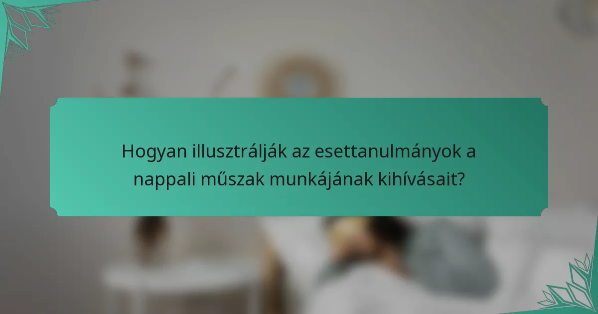 Hogyan illusztrálják az esettanulmányok a nappali műszak munkájának kihívásait?
